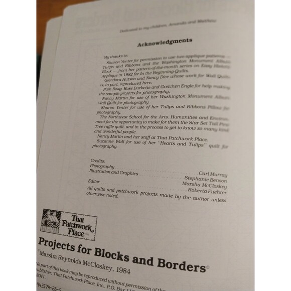 Projects for Blocks and Borders by Marsha R. McCloskey (1984, Trade Paperback) - Picture 2 of 3